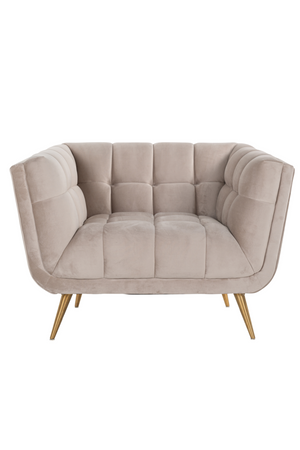 Khaki Velvet Box Armchair | Richmond Interiors Huxley | OROA