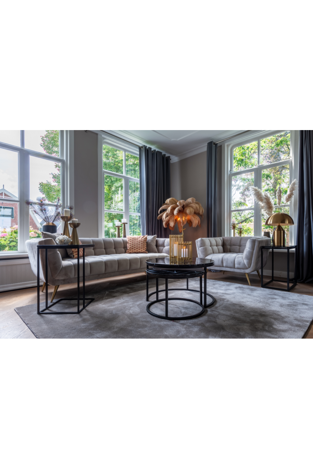 Khaki Velvet Box Armchair | Richmond Interiors Huxley | OROA