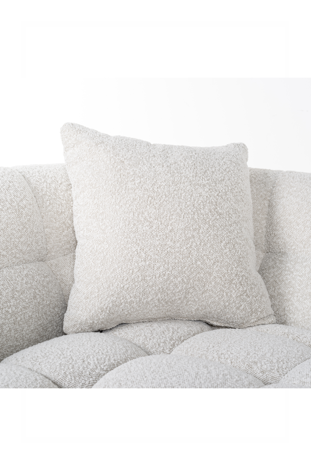 White Bouclé Channel Stitched Sofa | OROA Huxley | OROA