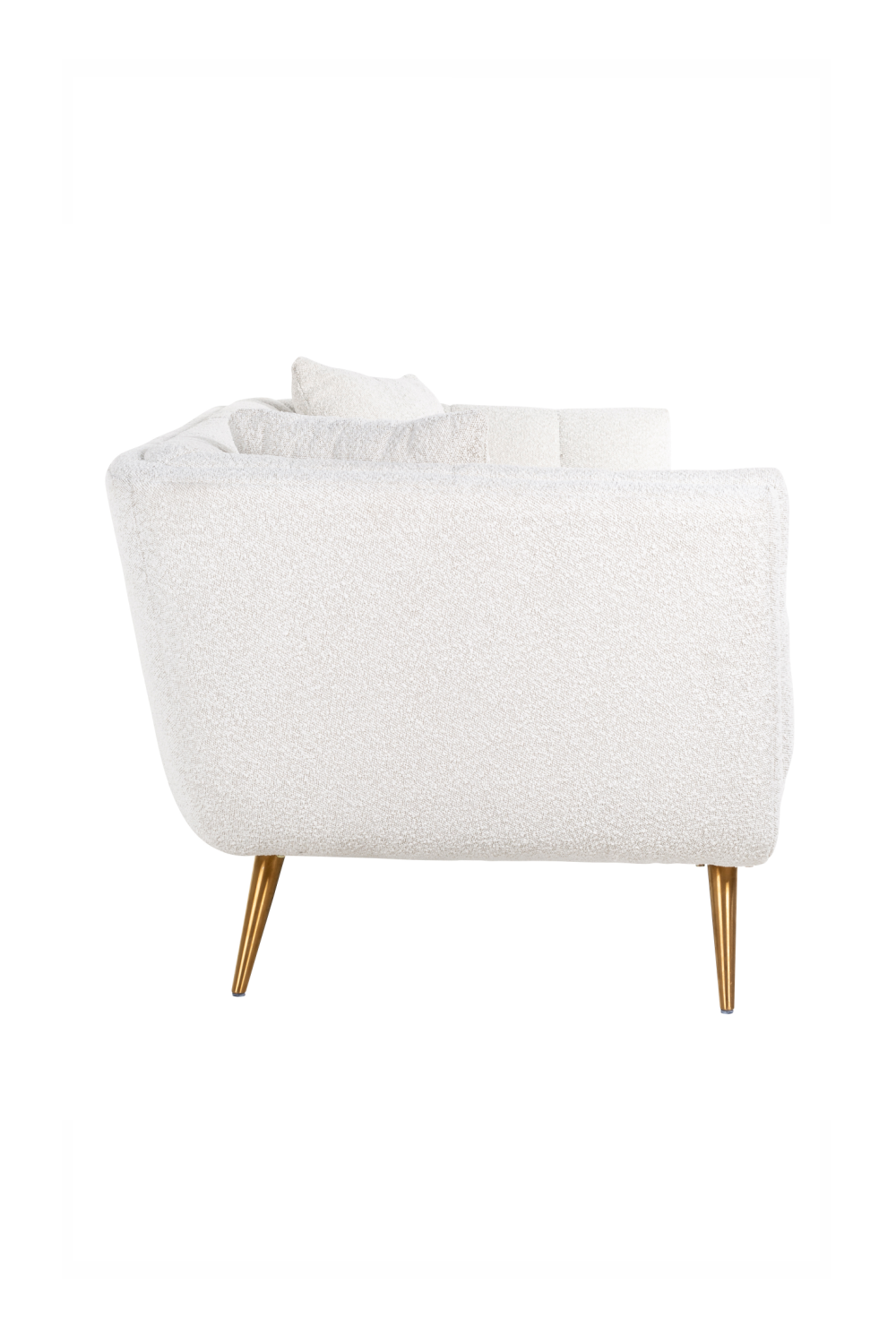 White Bouclé Channel Stitched Sofa | OROA Huxley | OROA