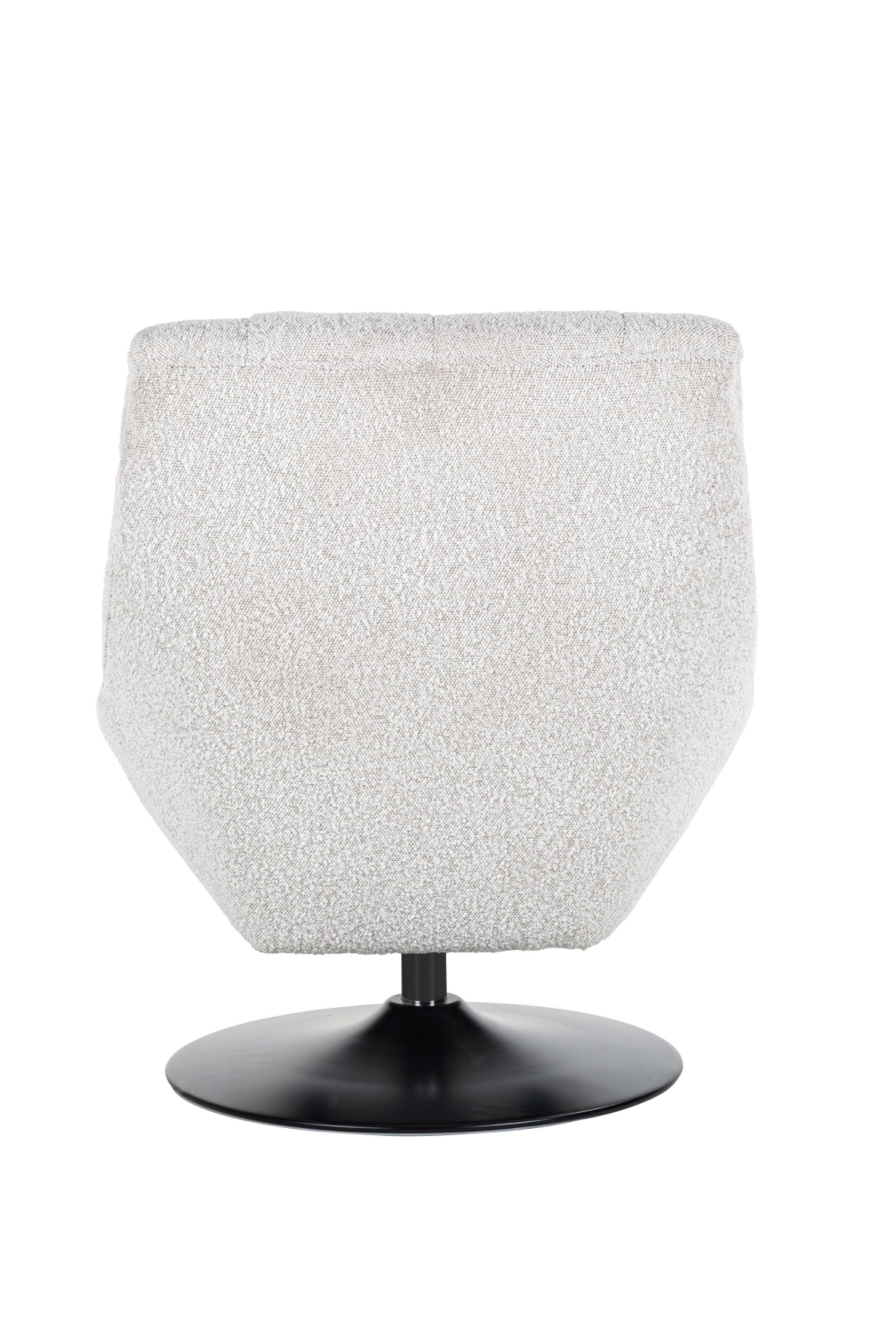 White Bouclé Pedestal Swivel Chair | OROA Richelle | Oeoa.com