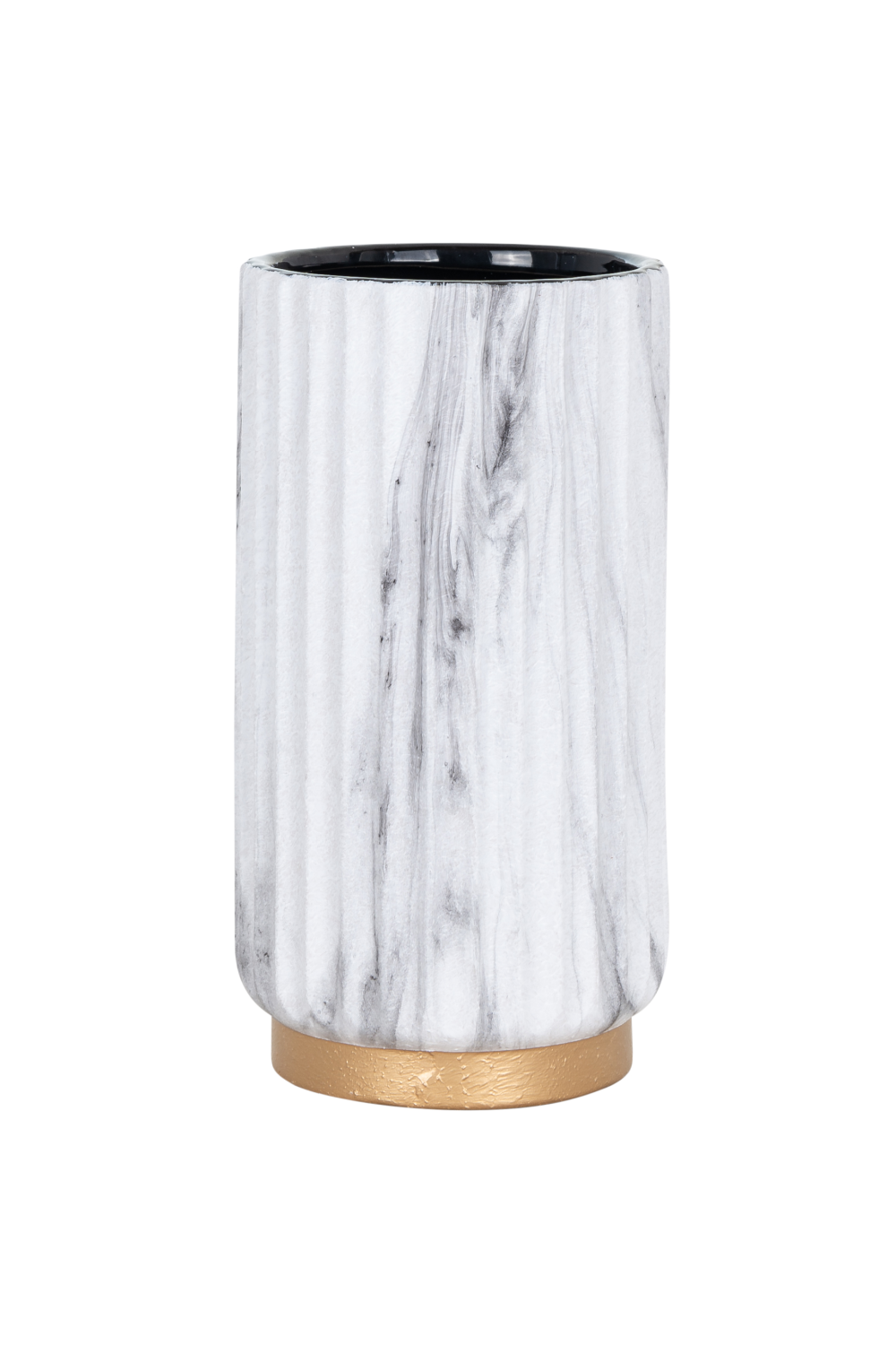 Corrugated White Ceramic Vase S | OROA Kenji | OROA.com
