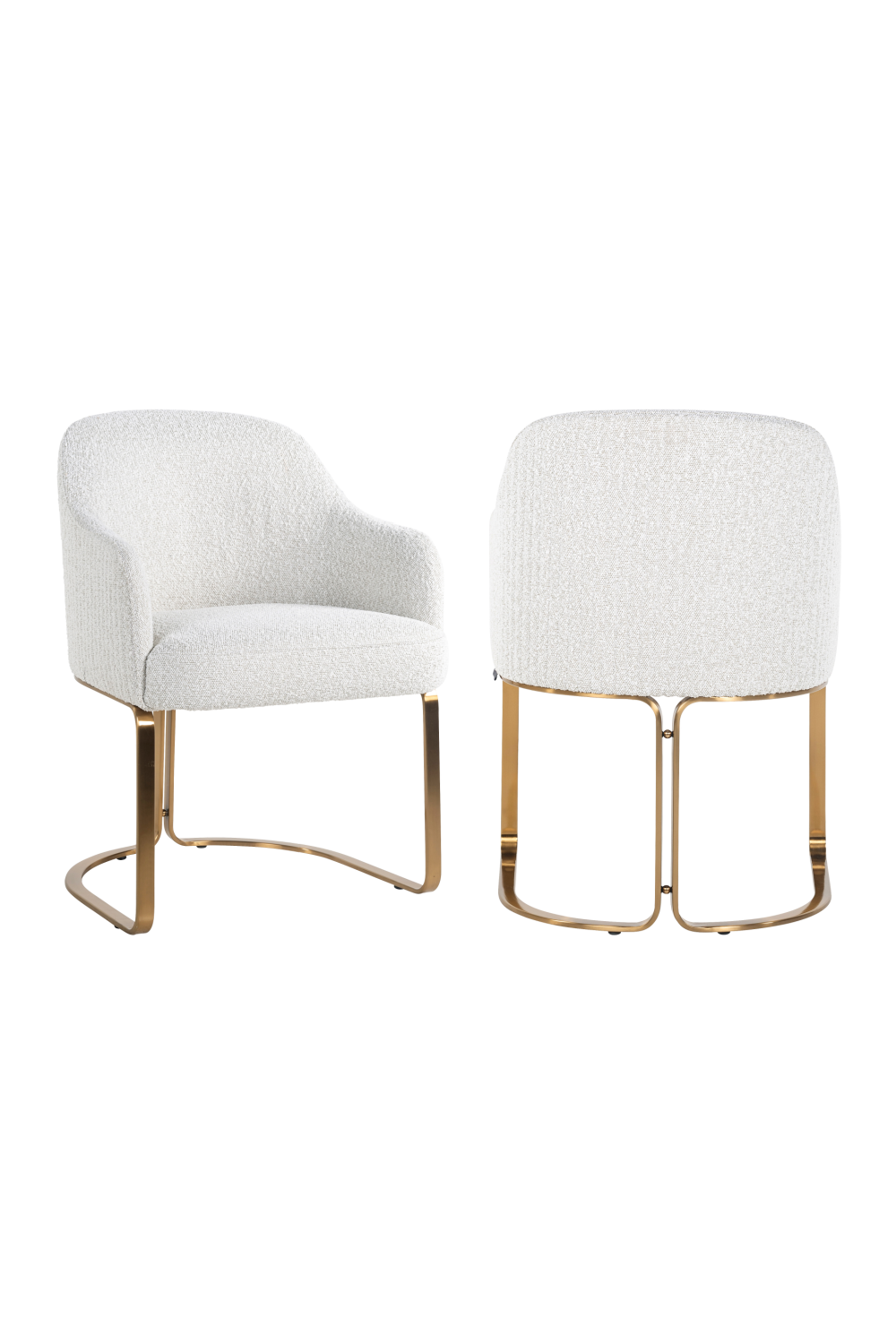 White Bouclé Modern Dining Chair | OROA Hadley | Oroa.com