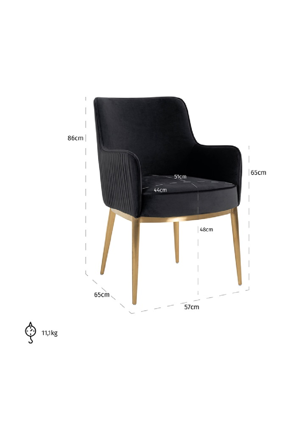 Velvet Dining Armchair | OROA Breeze | Oroa.com