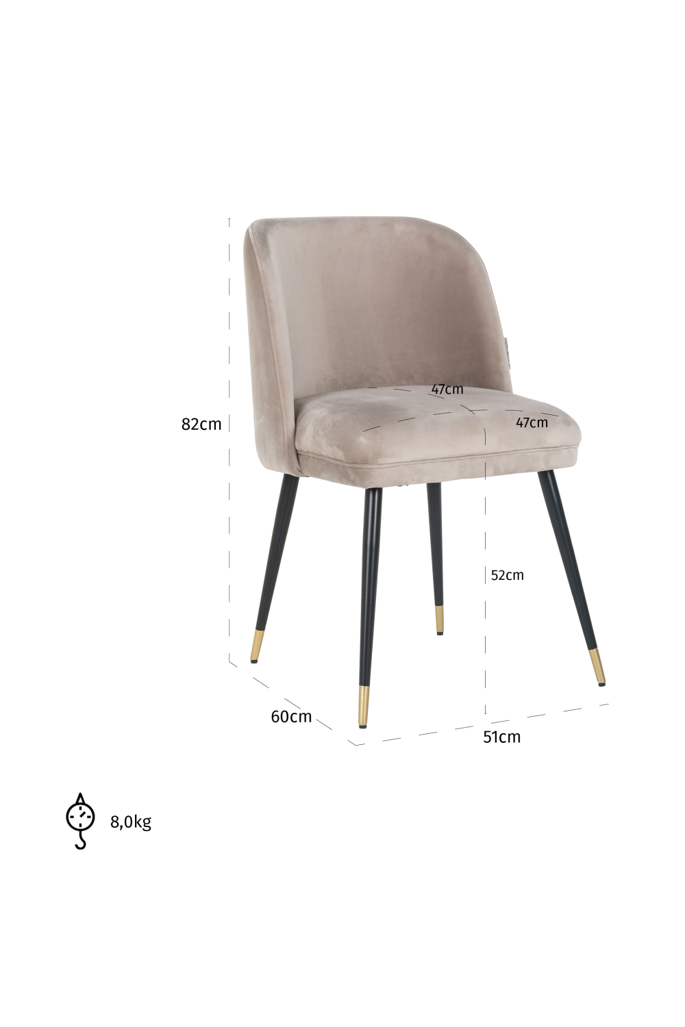 Upholstered Classic Dining Chair | OROA Alicia | Oroa.com