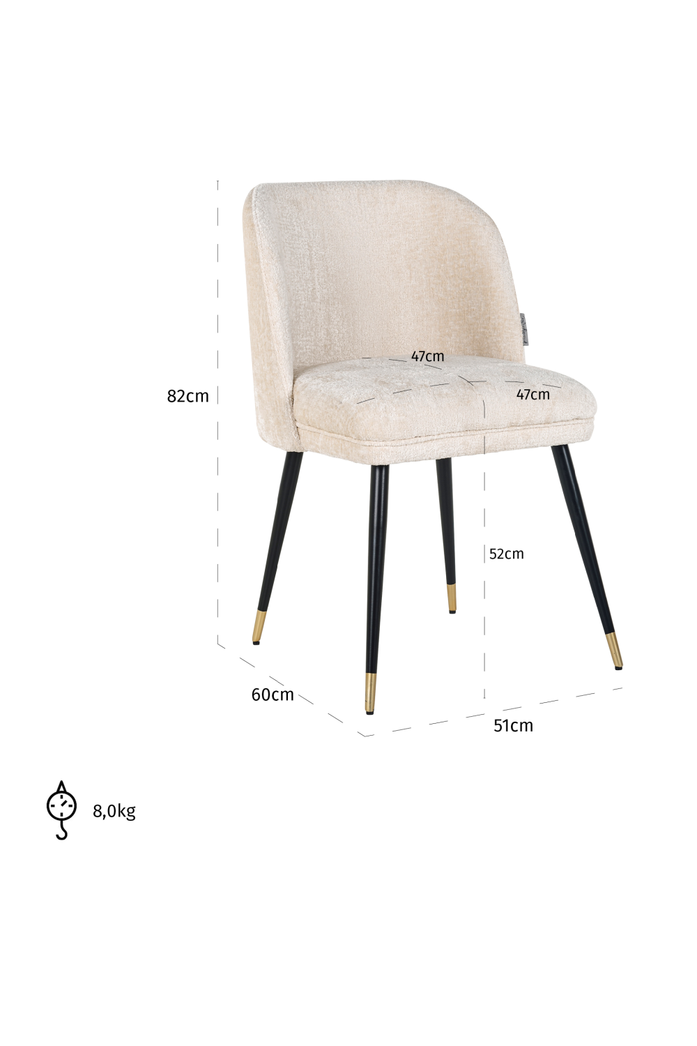 Upholstered Classic Dining Chair | OROA Alicia | Oroa.com