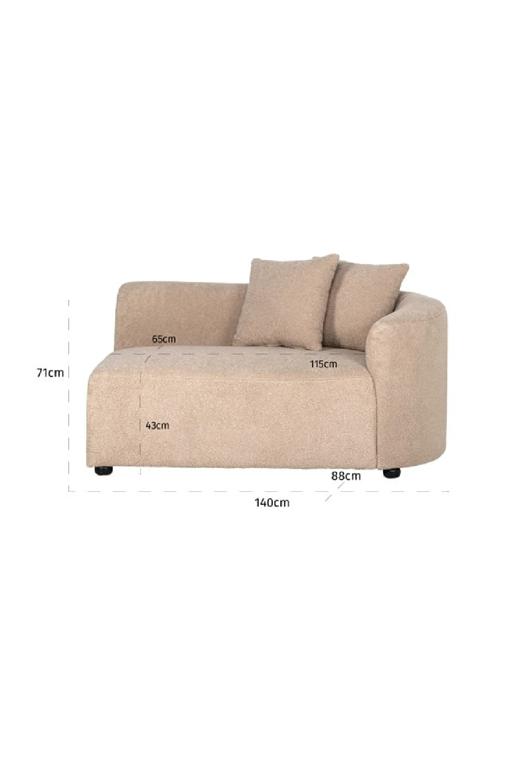 Brown Curve Upholstered Sofa | OROA Grayson | Oroa.com