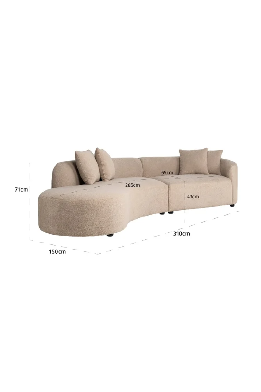 Brown Curve Upholstered Sofa | OROA Grayson | Oroa.com