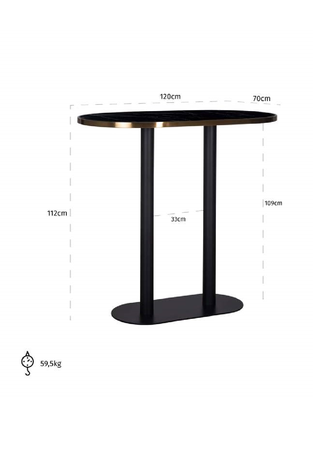 Oval Marble Bar Table | Richmond Interiors Zenza | Oroa.com