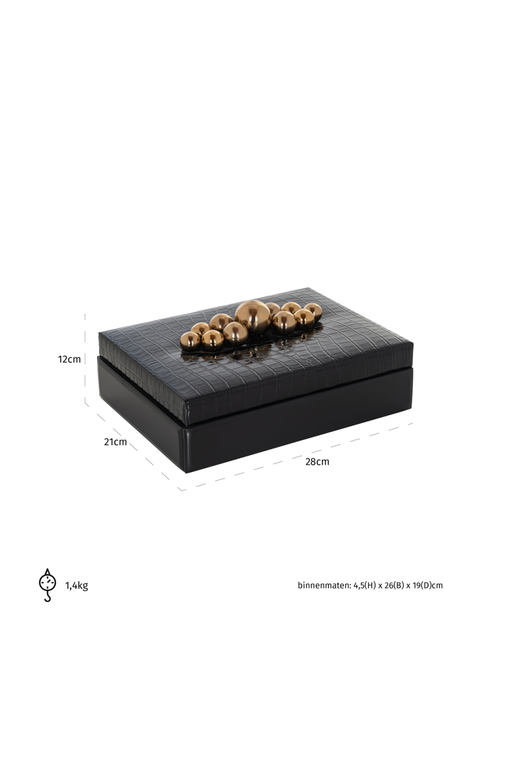 Rectangular Black Storage Box | OROA Nina | OROA.com