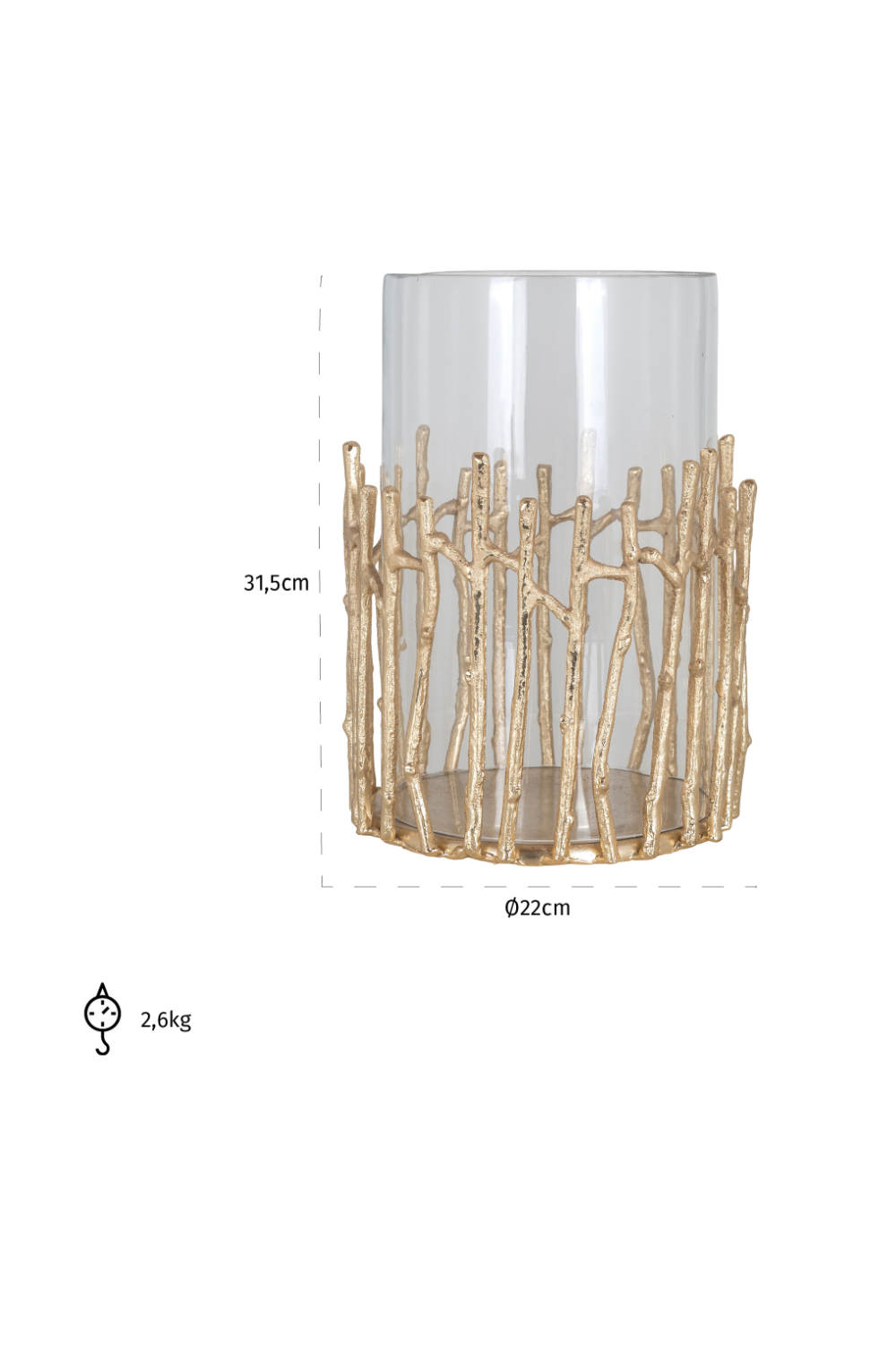 Gold Twigs Hurricane | Richmond Interiors Loretta | OROA.com