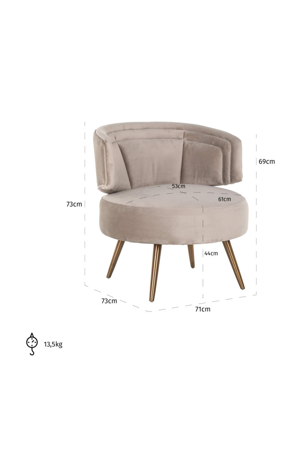 Modern Velvet Easy Chair | OROA Hazel | Oroa.com