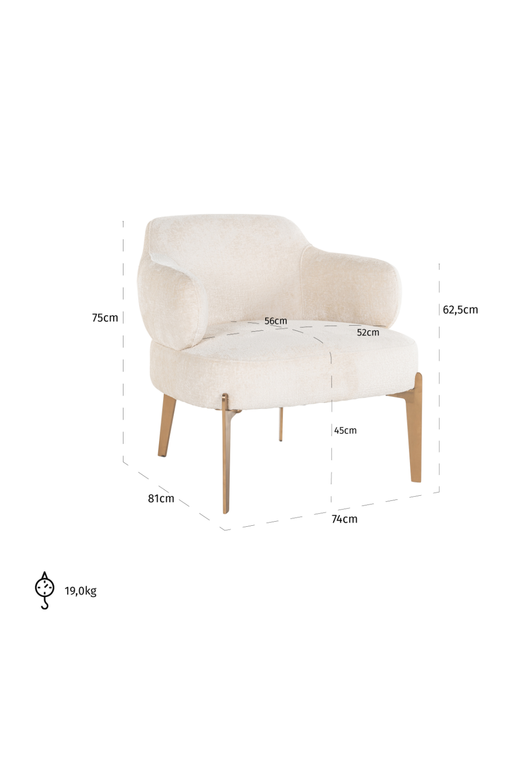 Modern Upholstered Easy Chair | OROA Venus | Oroa.com