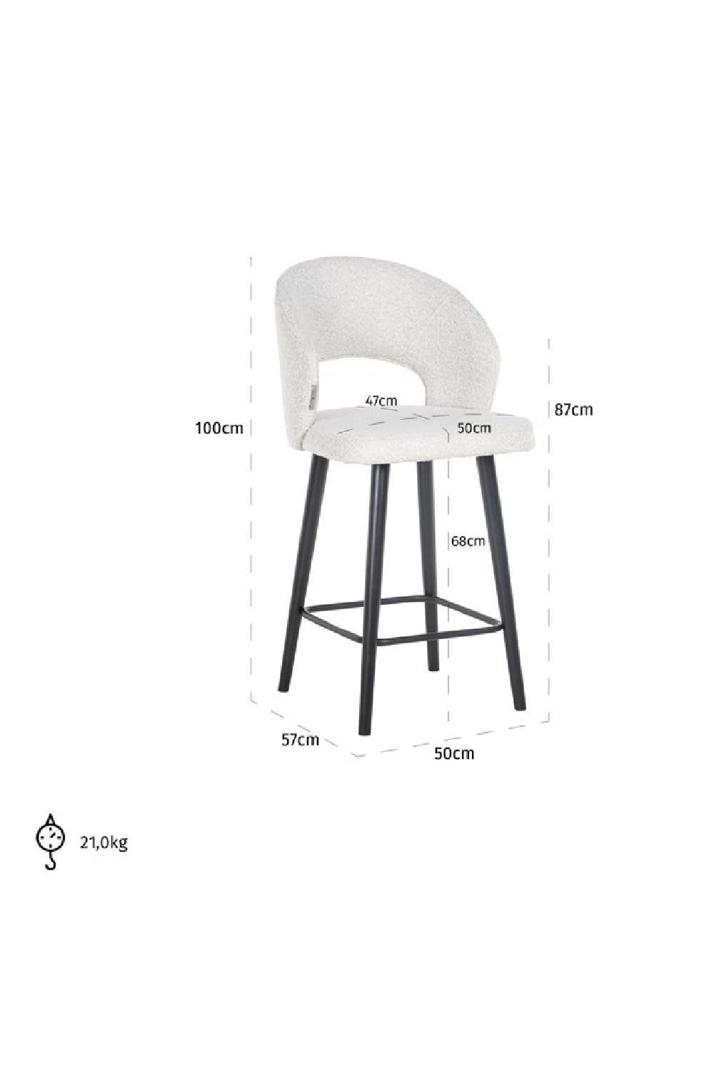 Cut-Out Modern Counter Stool | OROA Savoy | Oroa.com