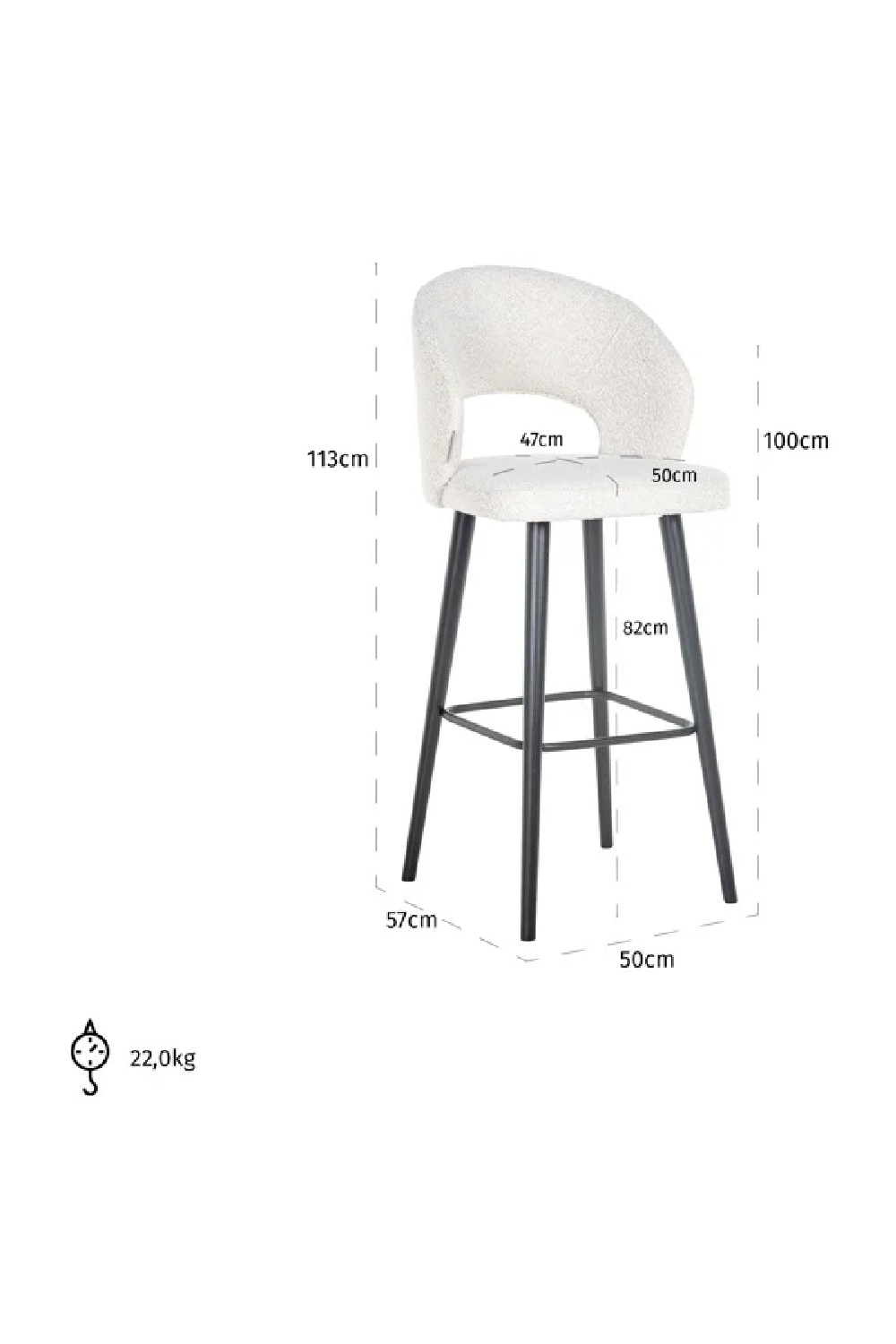 Cut-Out Bar Stool | OROA Savoy | Oroa.com