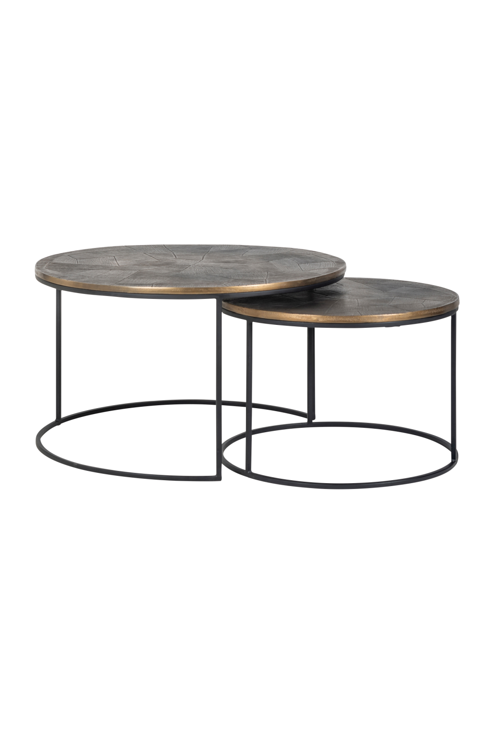 Round Gold Nested Coffee Tables (2) | Richmond Interiors Tulum | Oroa.com
