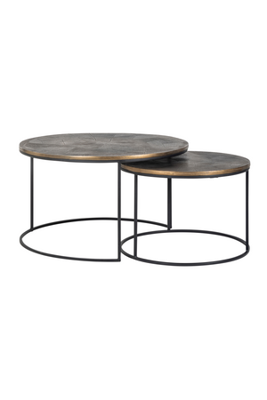 Round Gold Nested Coffee Tables (2) | Richmond Interiors Tulum | Oroa.com