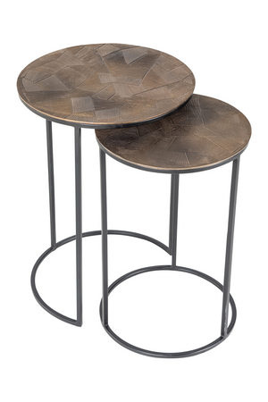 Round Gold Nested End Tables (2) | Richmond Interiors Tulum | Oroatrade.com