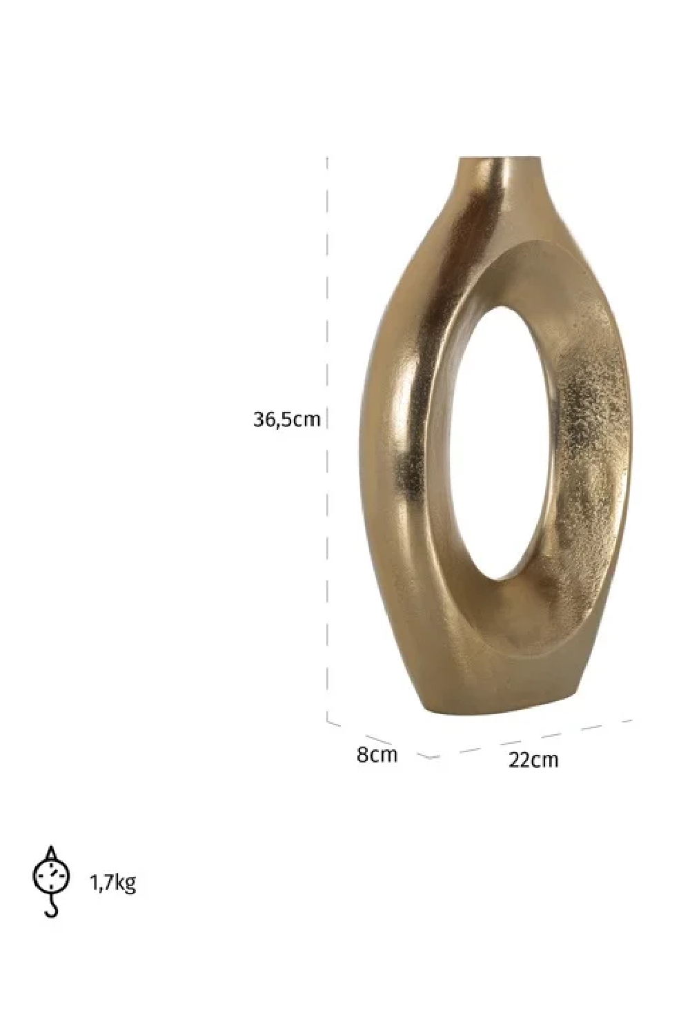 Brushed Gold Modern Vase | Richmond Interiors Alma | Oroa.com