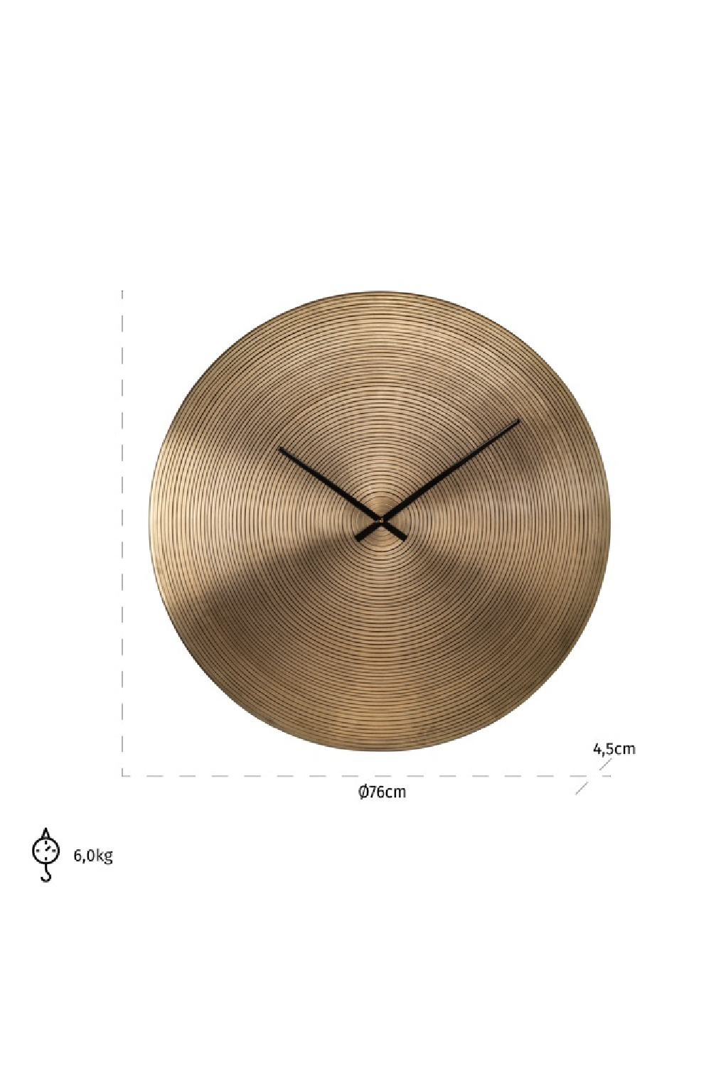 Gold Iron Wall Clock | OROA Aden | Oroatrade.com