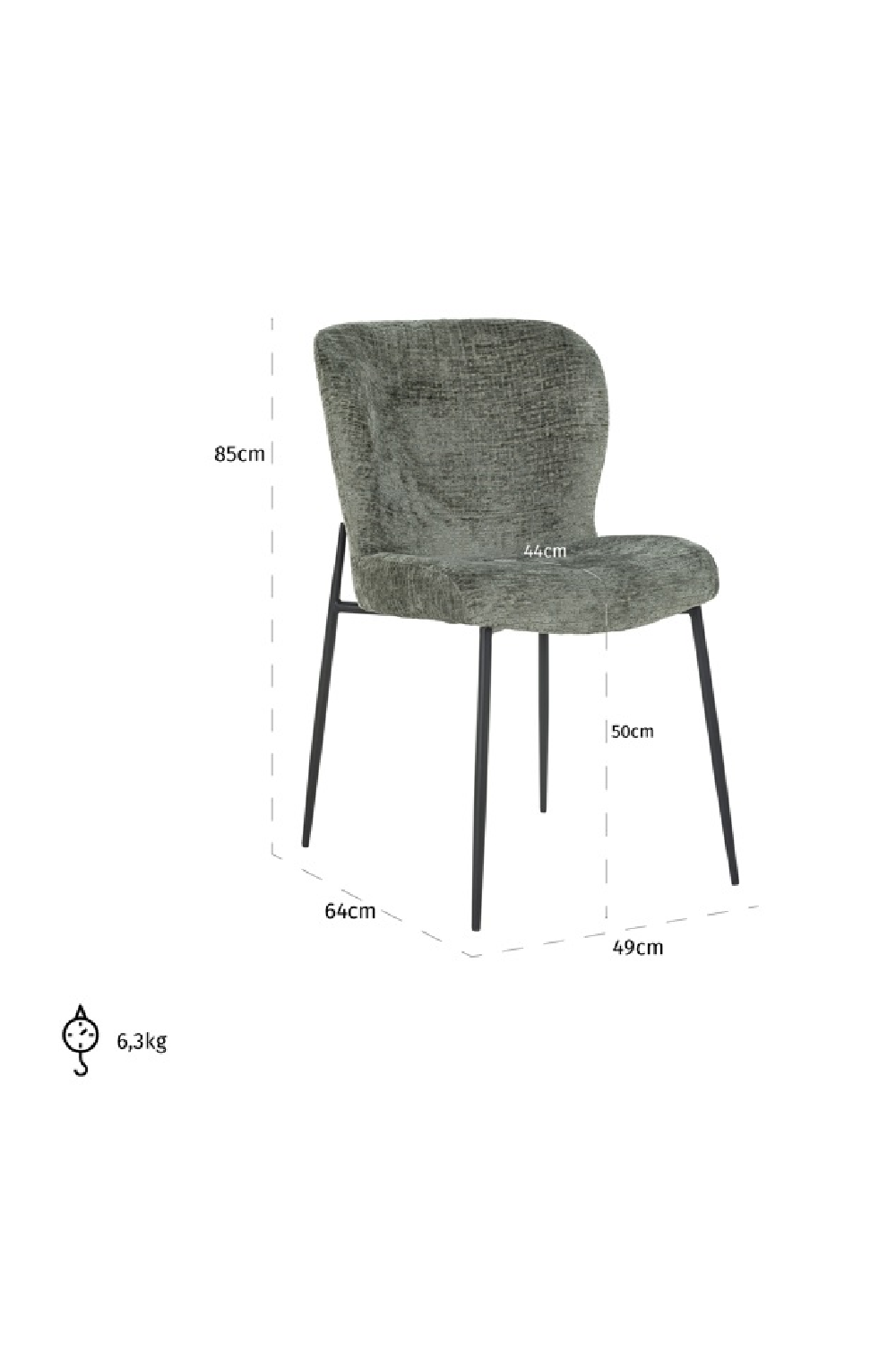 Upholstered Minimalist Dining Chair | OROA Darby | Oroa.com