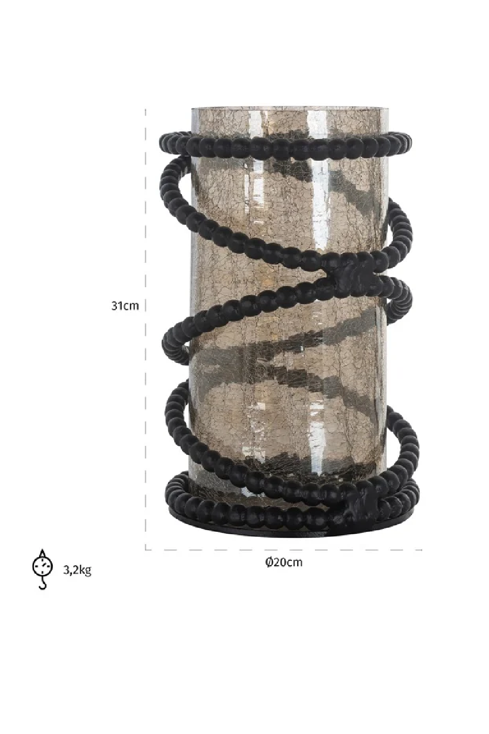 Glass with Rings Hurricane | Richmond Interiors Edison | Oroa.com