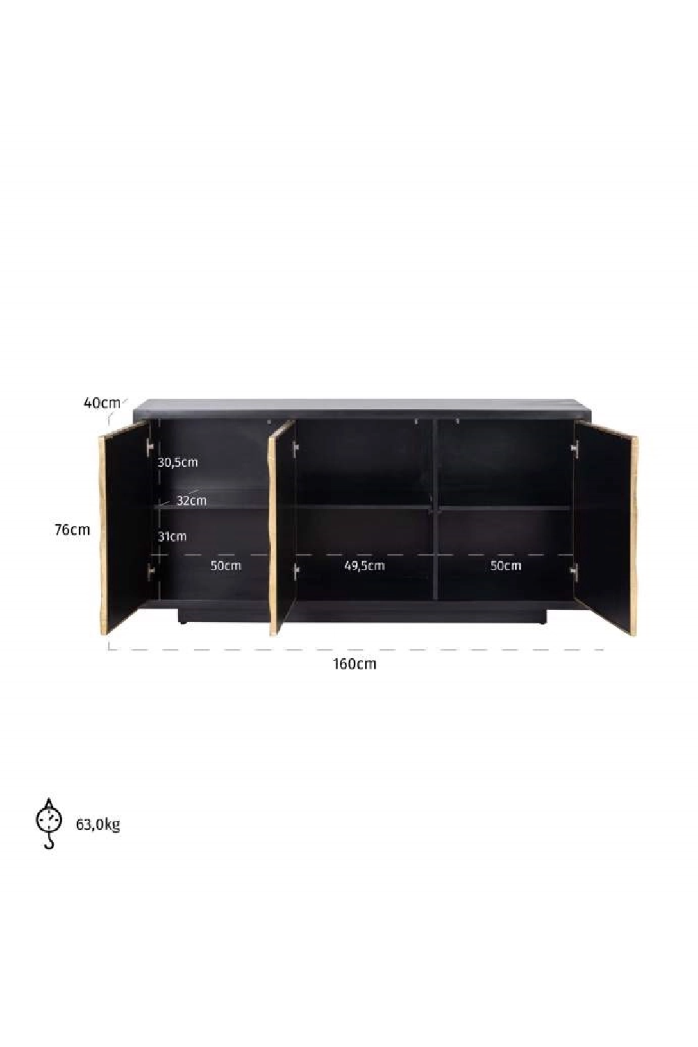 Brass Geometric Pattern Sideboard | OROA Esher | Oroa.com