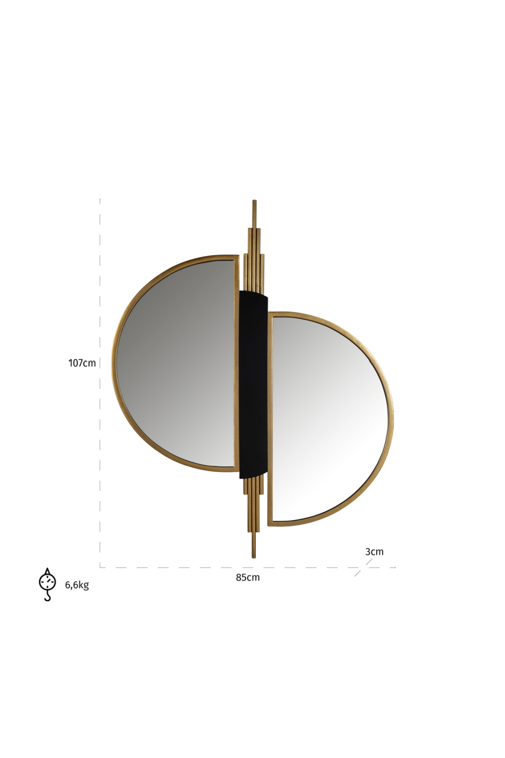 Brushed Gold Decorative Mirror | OROA Adelyn | Oroatrade.com