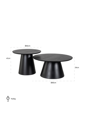 Black Pedestal Coffee Table Set (2) | Richmond Interiors Jazz | Oroa.com