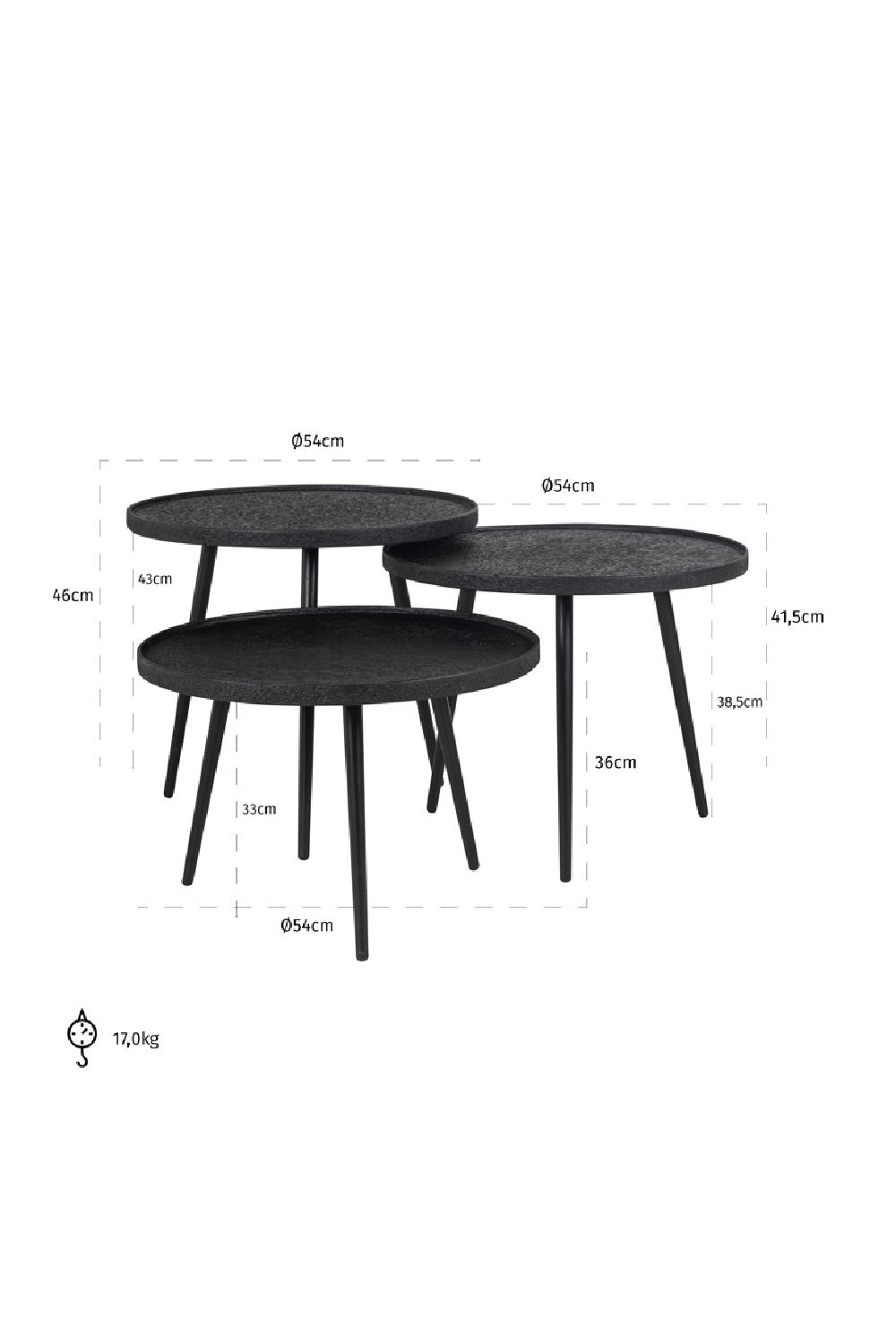 Round Tripod Coffee Table Set (3) | OROA Oxford | Oroa.com
