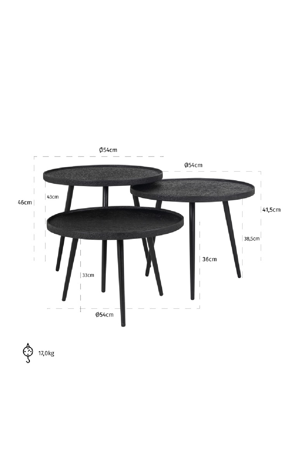 Round Tripod Coffee Table Set (3) | Richmond Interiors Oxford | Oroa.com