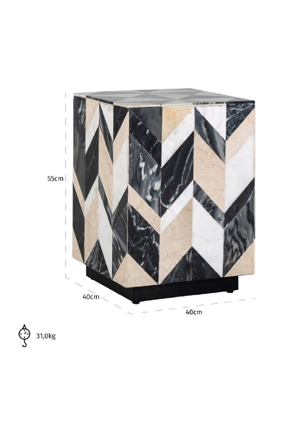 Marble Chevron End Table | OROA Rostelli | Oroa.com