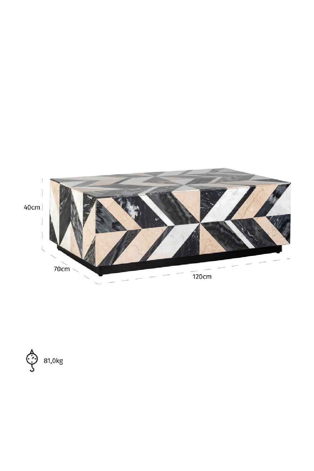 Marble Chevron Coffee Table | OROA Rostelli | Oroa.com