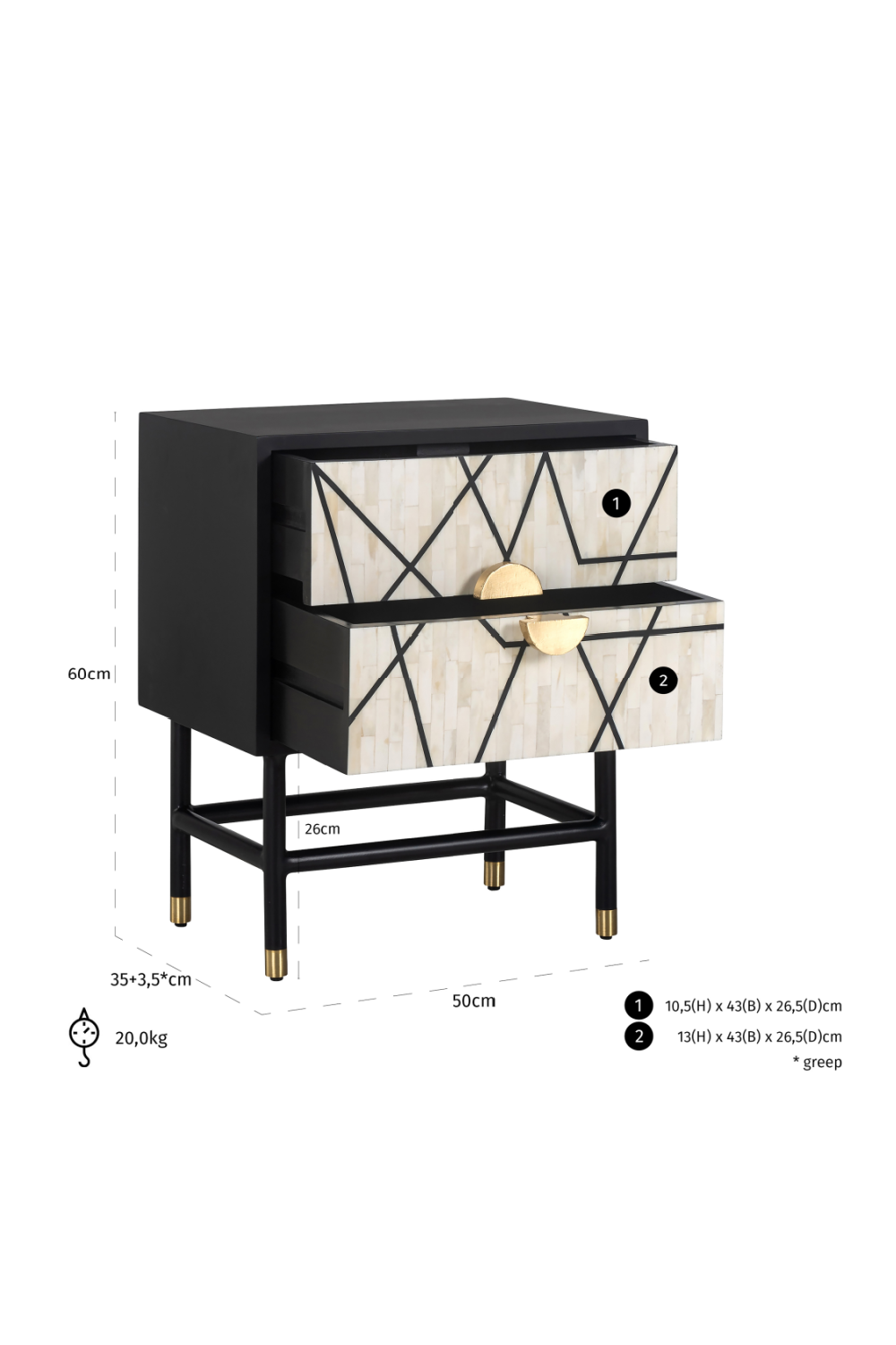 Wooden Contemporary Nightstand | OROA Novas | Oroa.com