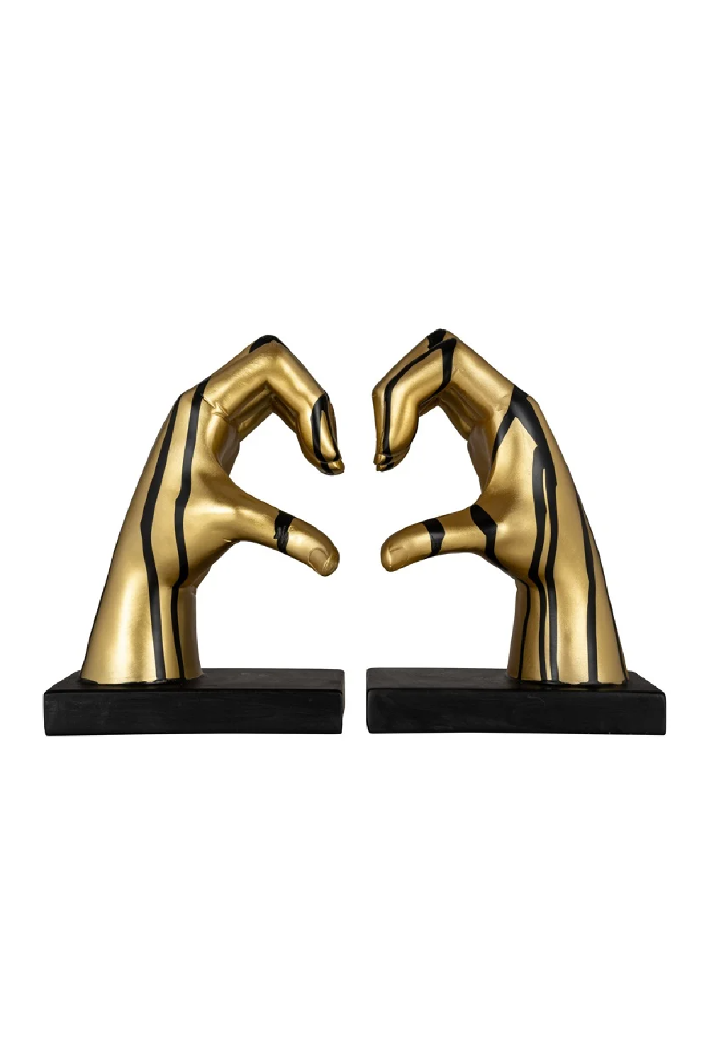 Gold Hand Sculpture Book Ends (2) | Richmond Interiors Love | Oroa.com