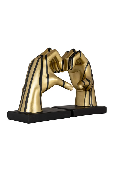 Gold Hand Sculpture Book Ends (2) | Richmond Interiors Love | Oroa.com