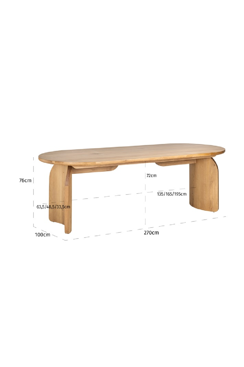  Natural Oak Organic Dining Table | OROA Fairmont | Oroa.com