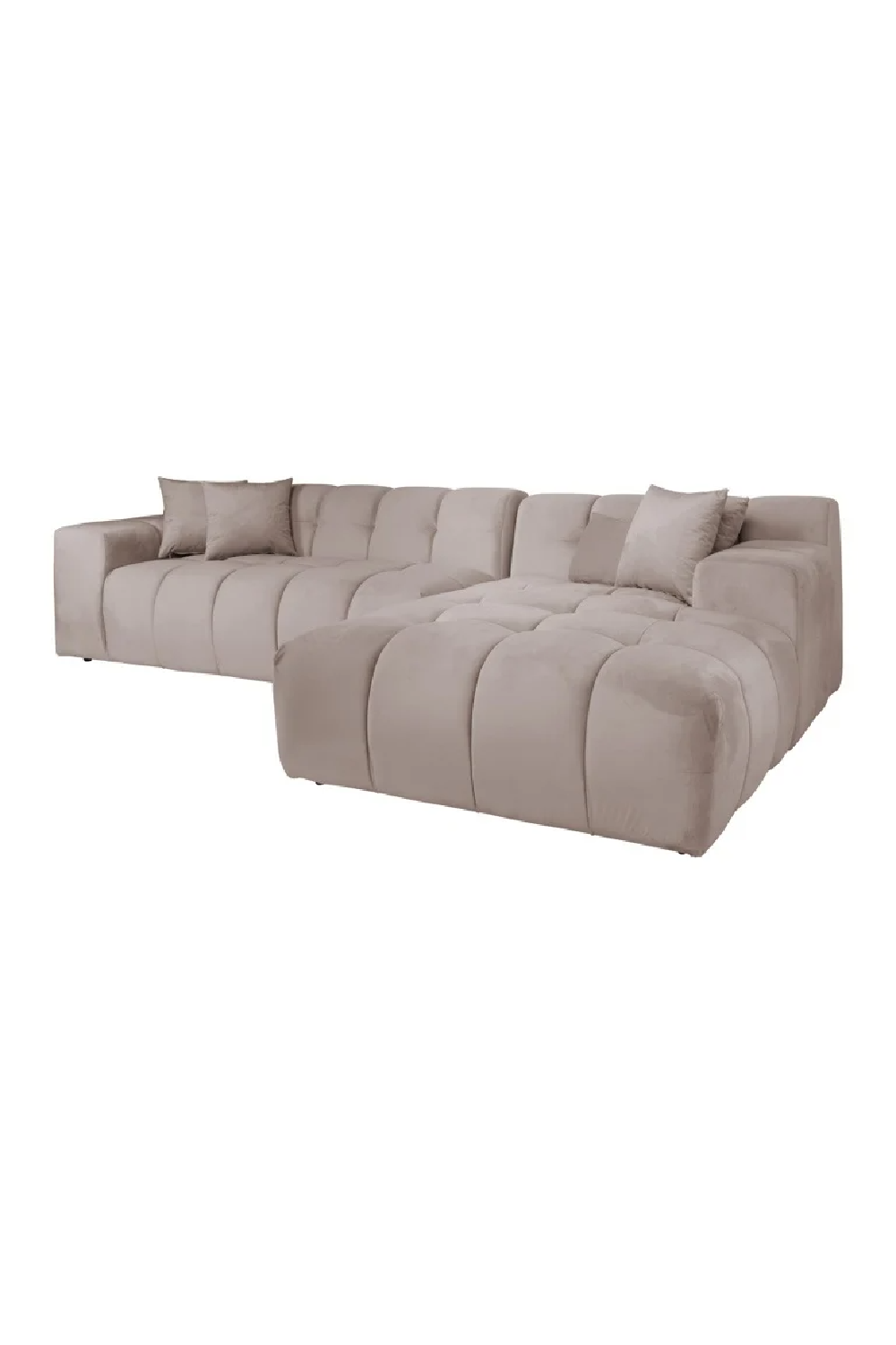 Khaki Velvet Channeled Sofa | OROA Cube | Oroa.com