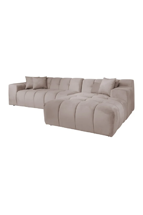   Khaki Velvet Channeled Sofa | Oroa.com