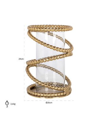 Gold-Chained Glass Hurricane | Richmond Interiors Jaden | Oroa.com