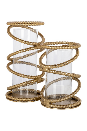 Gold-Chained Glass Hurricane | Richmond Interiors Jaden | Oroa.com