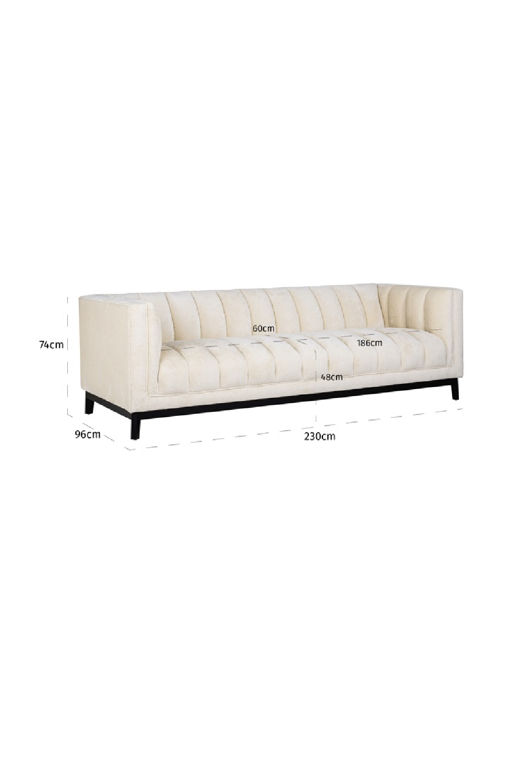 White Chenille Tufted Sofa | OROA Beaudy | Oroa.com