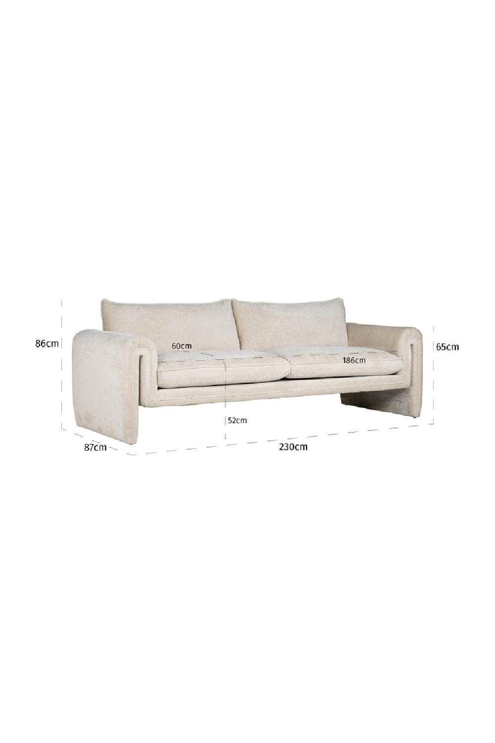 White Chenille Modern Sofa | Richmond Interiors Sandro | Oroa.com