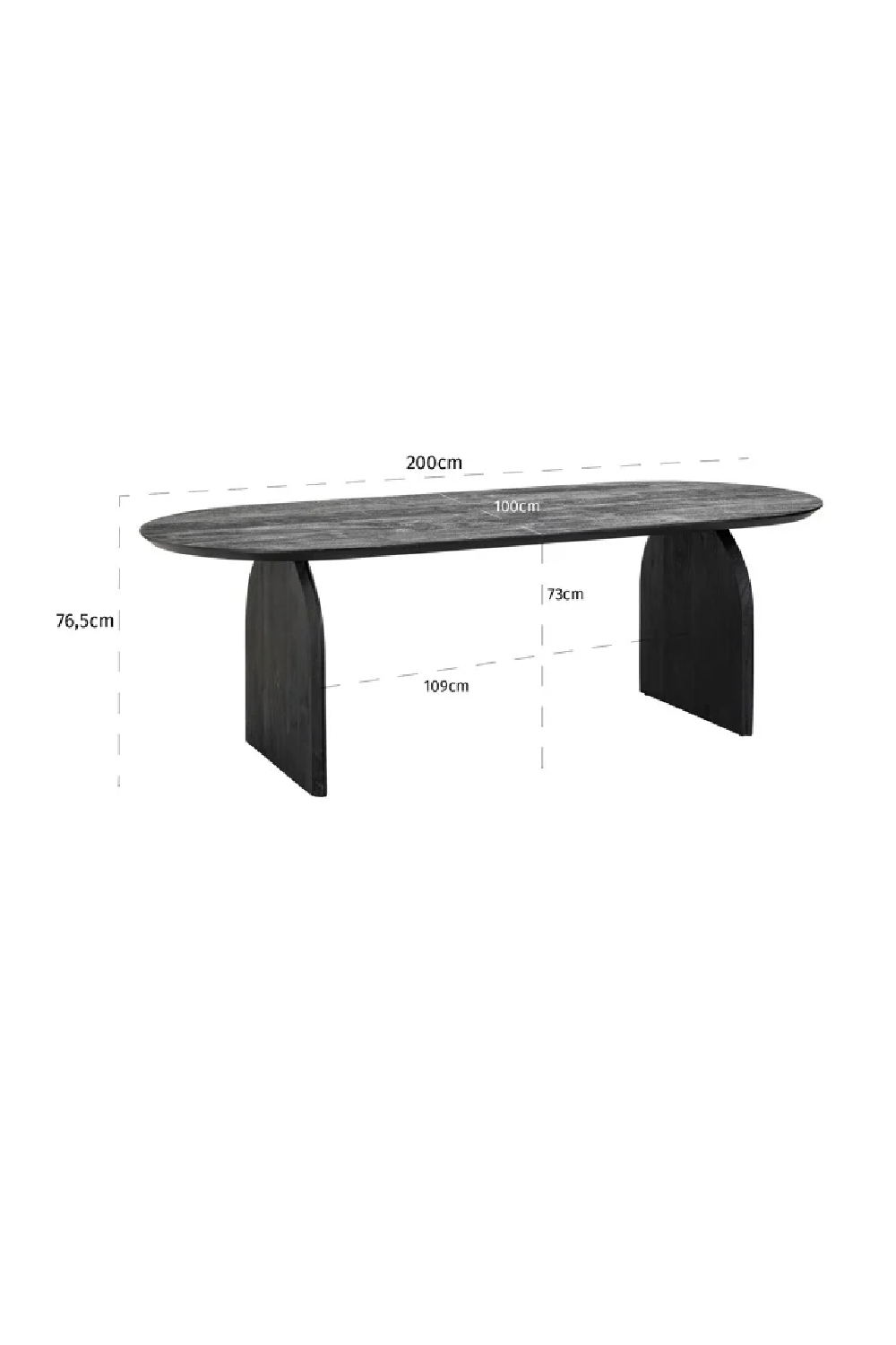 Black Mango Wood Dining Table | OROA Hudson | Oroa.com