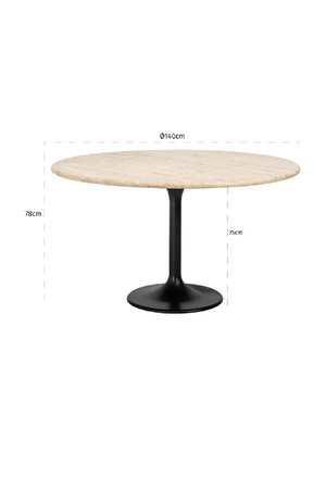 Round Travertine Dining Table | Richmond Interiors Hampton | Oroa.com