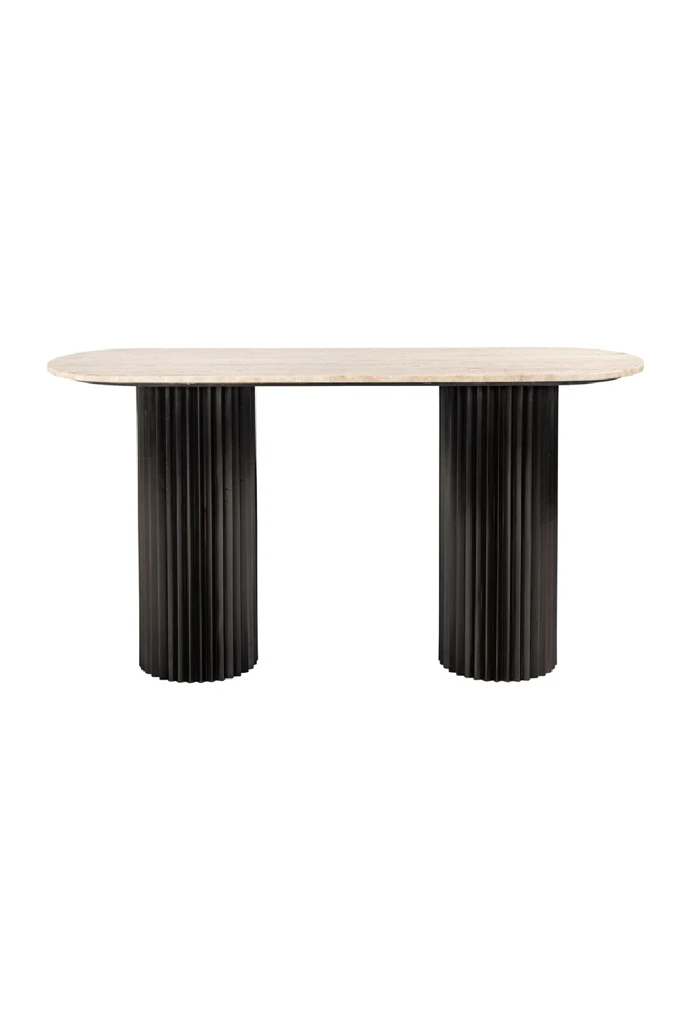 Oval Travertine Modern Console | Richmond Interiors Hampton | Oroa.com