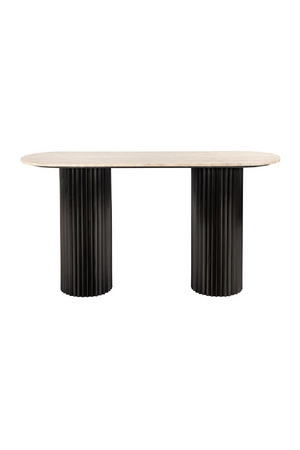 Oval Travertine Modern Console | Richmond Interiors Hampton | Oroa.com