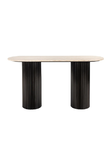Oval Travertine Modern Console | Richmond Interiors Hampton | Oroa.com