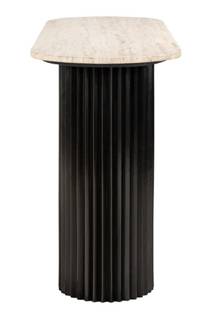 Oval Travertine Modern Console | Richmond Interiors Hampton | Oroa.com