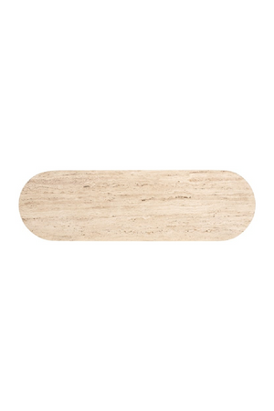 Oval Travertine Modern Console | Richmond Interiors Hampton | Oroa.com